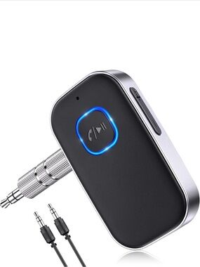 Portable Bluetooth Audio Receiver Adapter - Black & Silver